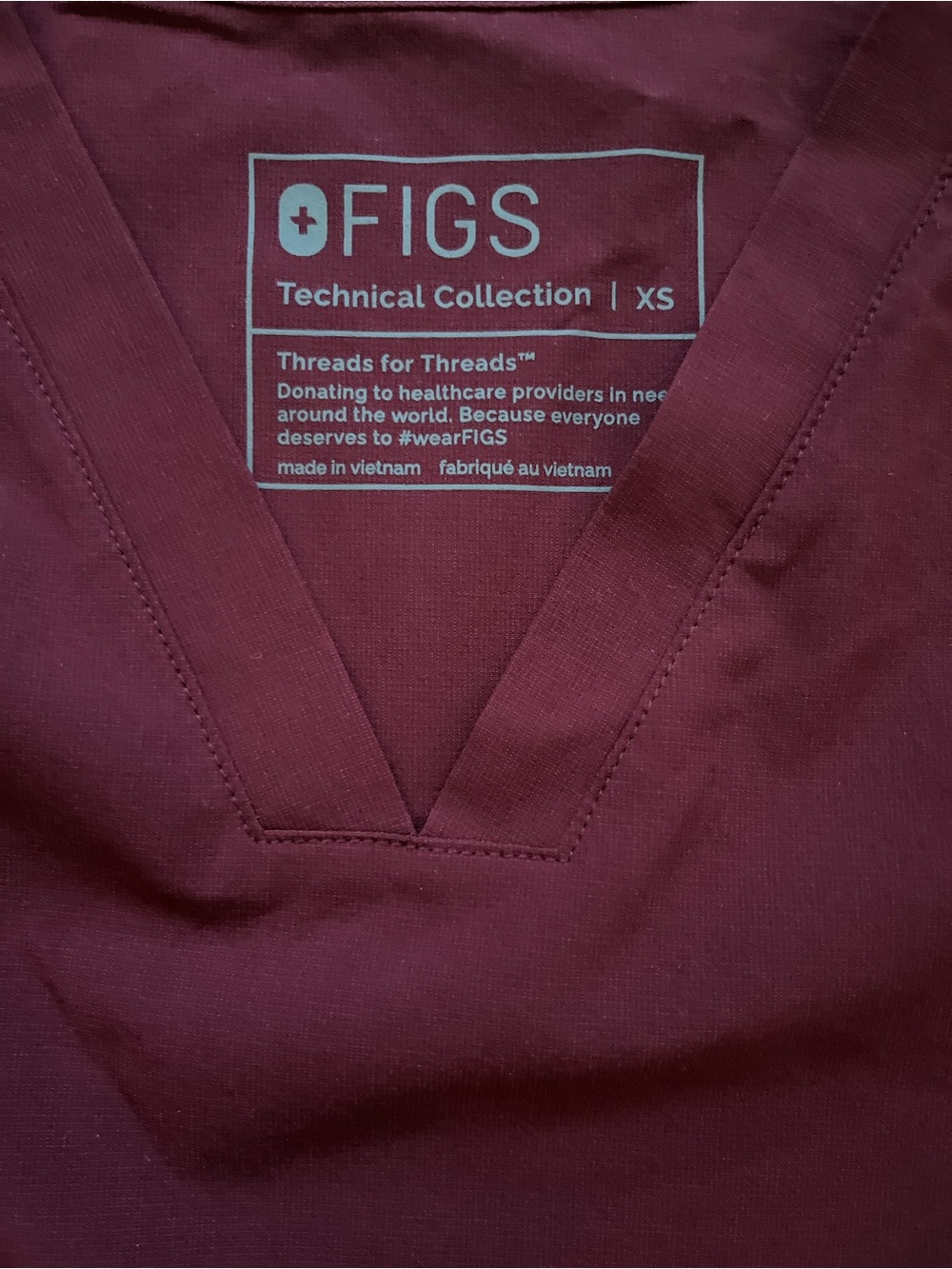 FIGS scrubs top maroon colour - Picture 5 of 7